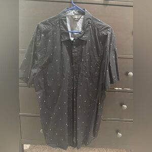 Volcom Black Patterned Button-Up Shirt